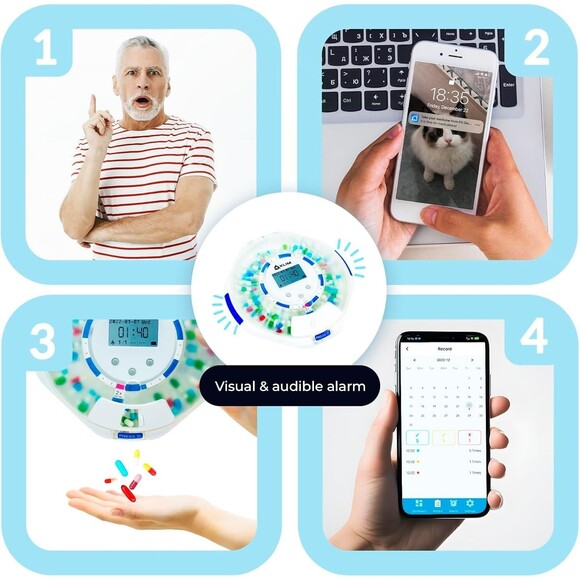 KLIM Smart 28 days Pill Dispenser Machine w/Alarm + WiFi App Monitoring NEW - Picture 9 of 9